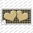 Gold Black Houndstooth Gold Center Hearts Novelty Sticker Decal