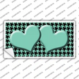Mint Black Houndstooth Mint Center Hearts Novelty Sticker Decal