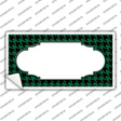 Green Black Houndstooth Scallop Center Novelty Sticker Decal