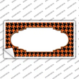 Orange Black Houndstooth Scallop Center Novelty Sticker Decal