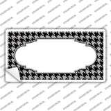 Grey Black Houndstooth Scallop Center Novelty Sticker Decal