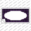 Purple Black Houndstooth Scallop Center Novelty Sticker Decal
