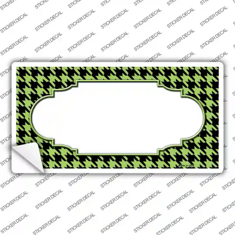 Lime Green Black Houndstooth Scallop Center Novelty Sticker Decal