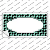Mint Black Houndstooth Scallop Center Novelty Sticker Decal