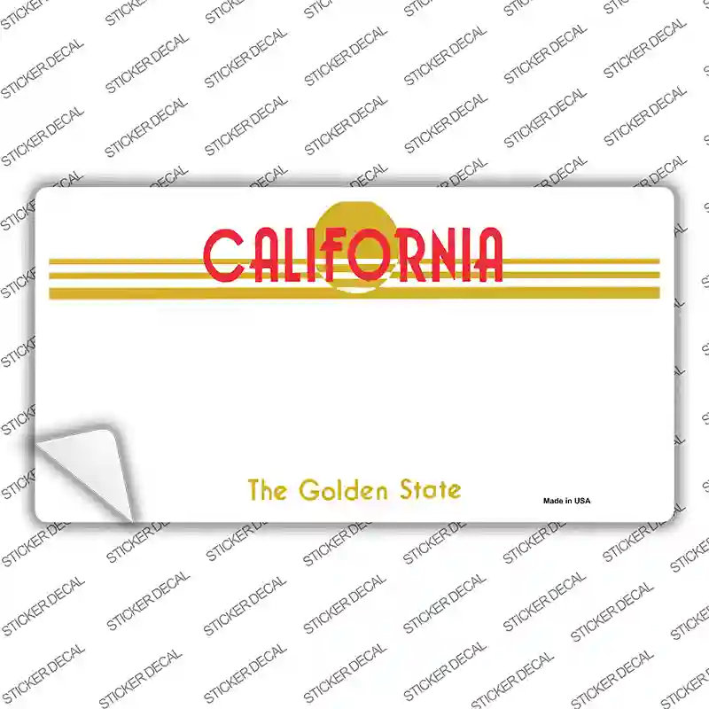 California Golden State State Blank Novelty Sticker Decal