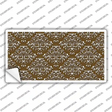 Brown White Damask Novelty Sticker Decal