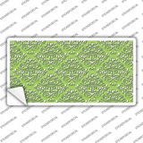 Lime Green White Damask Novelty Sticker Decal
