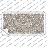 Tan White Damask Novelty Sticker Decal