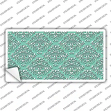 Mint White Damask Novelty Sticker Decal