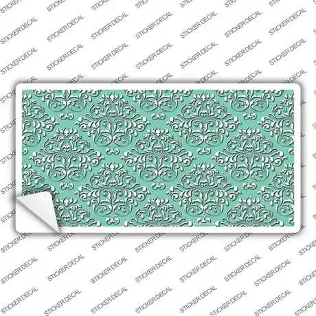 Mint White Damask Novelty Sticker Decal
