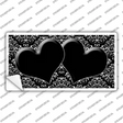 Black White Damask Center Hearts Novelty Sticker Decal