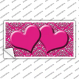 Pink White Damask Center Hearts Novelty Sticker Decal