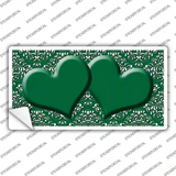 Green White Damask Center Hearts Novelty Sticker Decal