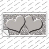 Grey White Damask Center Hearts Novelty Sticker Decal