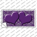 Purple White Damask Center Hearts Novelty Sticker Decal