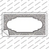 Grey White Damask Center Scalloped Novelty Sticker Decal