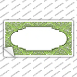 Lime Green White Damask Center Scalloped Novelty Sticker Decal