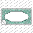 Mint White Damask Center Scalloped Novelty Sticker Decal