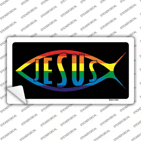 Jesus Fish Rainbow Novelty Sticker Decal
