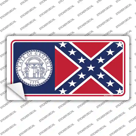 Georgia Seal Confederate Flag Novelty Sticker Decal