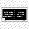 Know Guns, Know Peace, Know Safety Novelty Sticker Decal