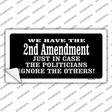 2nd Amendment In Case Politicians Ignore Novelty Sticker Decal