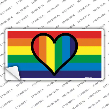 Rainbow Heart Novelty Sticker Decal