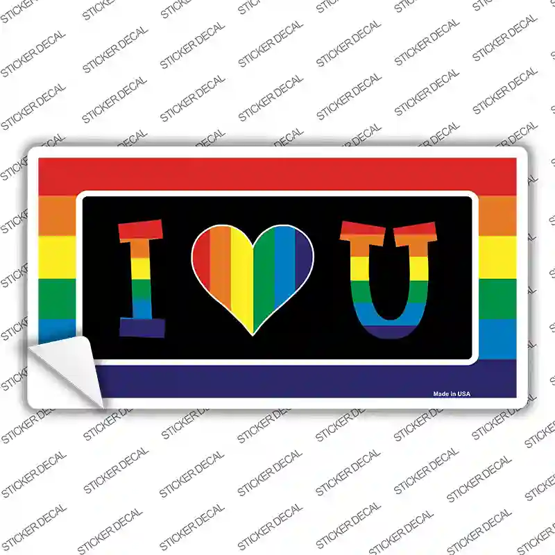 I Love U Novelty Sticker Decal