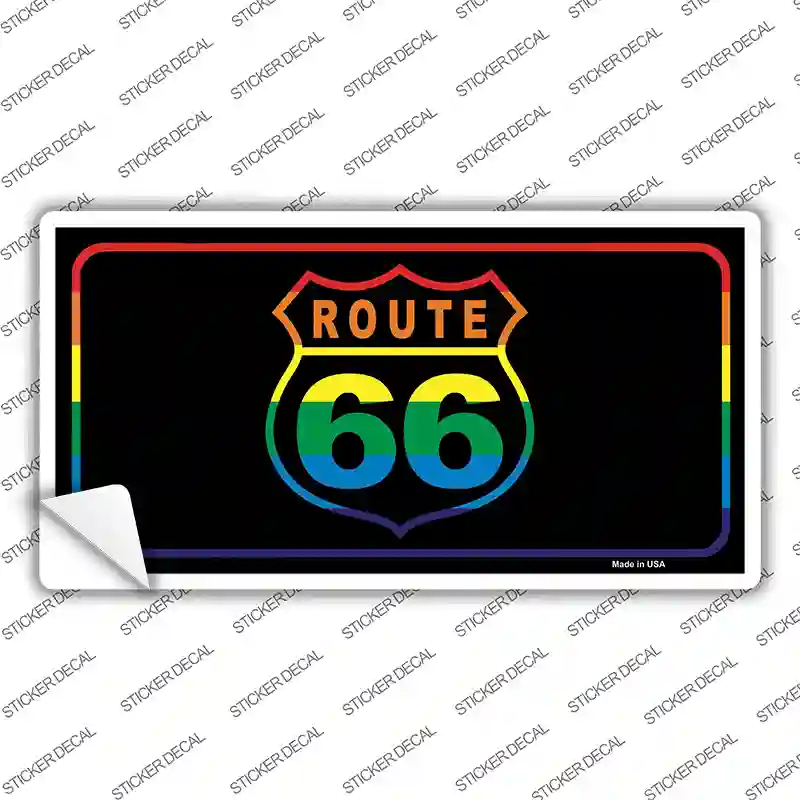 Route 66 Rainbow Novelty Sticker Decal