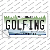 Golfing Michigan State Novelty Sticker Decal
