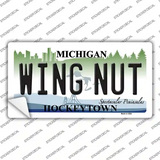 Wing Nut Michigan State Novelty Sticker Decal