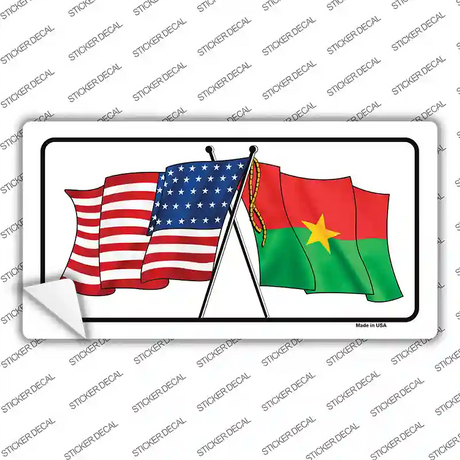 United States Burkina Faso Crossed Flags Novelty Sticker Decal