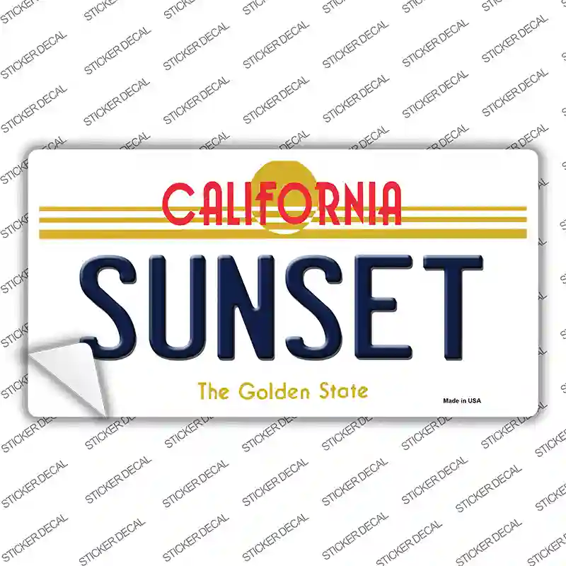 Sunset California Novelty Sticker Decal