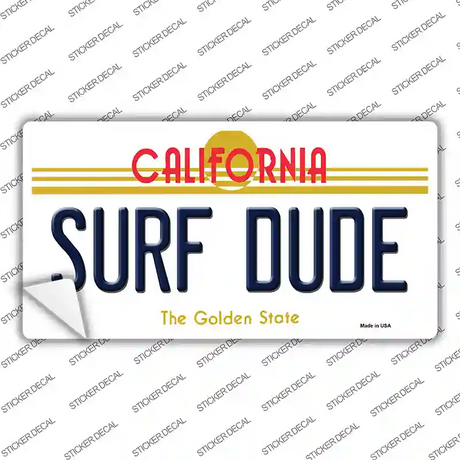 Surf Dude California Novelty Sticker Decal