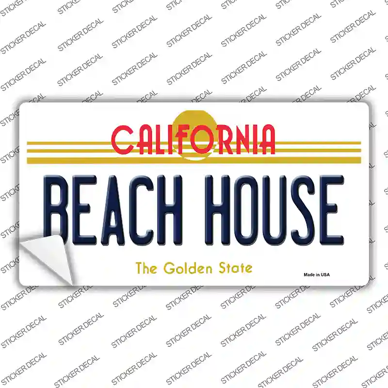 Beach House California Novelty Sticker Decal