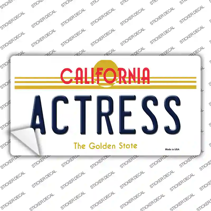 Actress California Novelty Sticker Decal