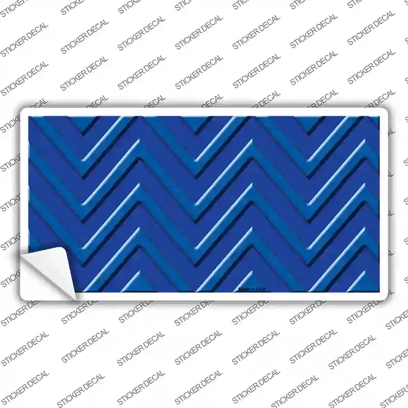 Blue Light Blue Chevron Novelty Sticker Decal