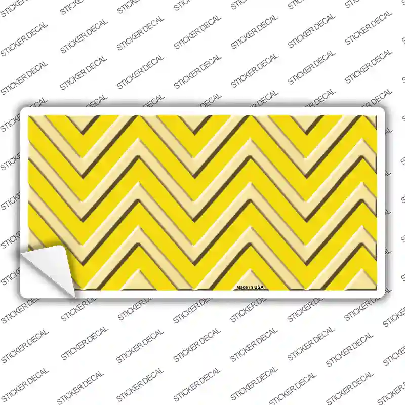 Yellow Light Yellow Chevron Novelty Sticker Decal