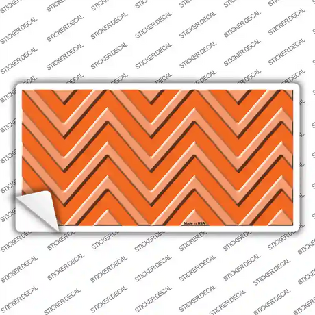 Orange Light Orange Chevron Novelty Sticker Decal
