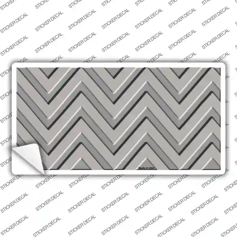 Grey Light Grey Chevron Novelty Sticker Decal