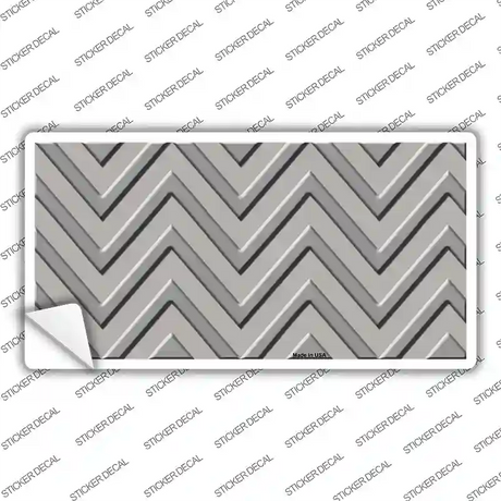 Grey Light Grey Chevron Novelty Sticker Decal