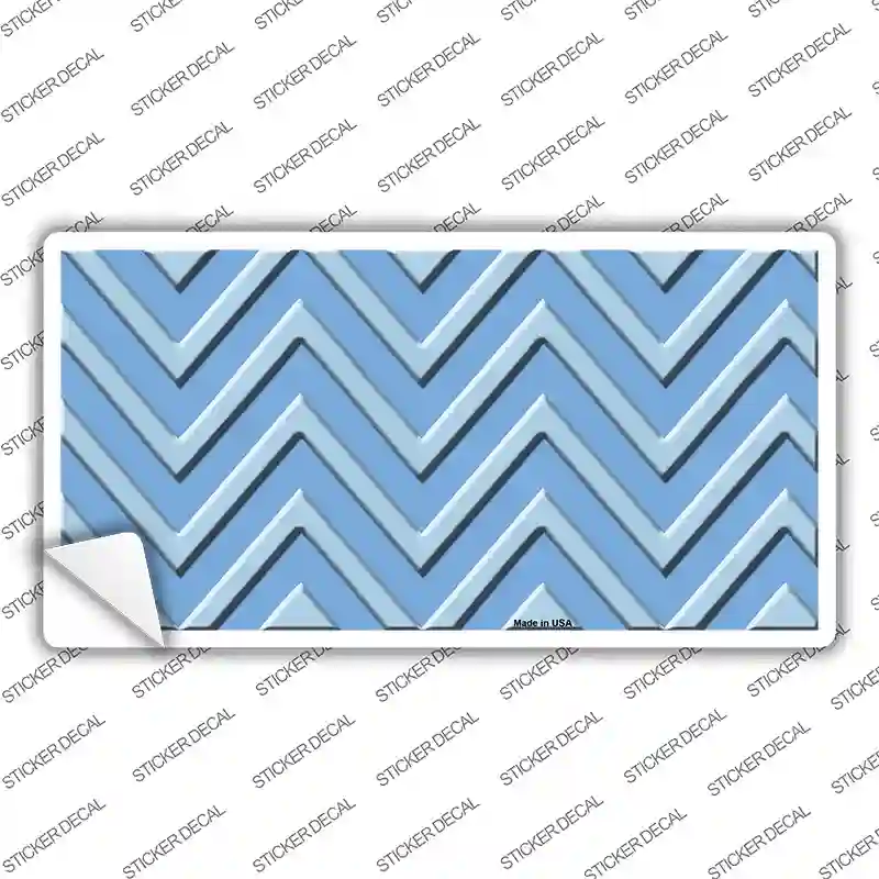 Light Blue Lighter Blue Chevron Novelty Sticker Decal