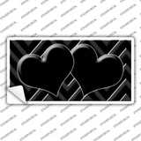 Black Light Black Chevon Heart Center Novelty Sticker Decal