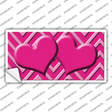 Pink Light Pink Heart Chevron Novelty Sticker Decal