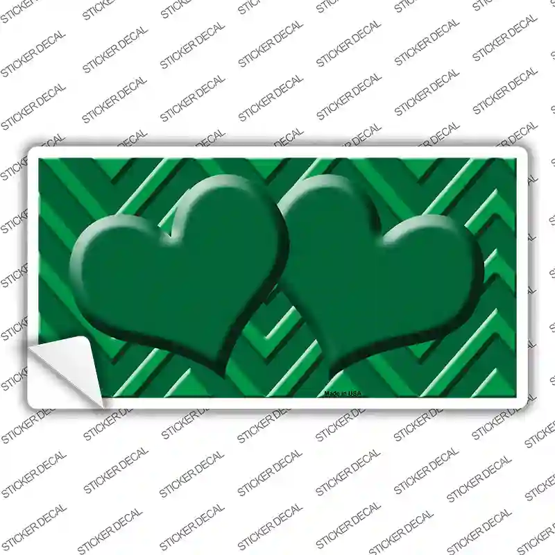 Green Light Green Heart Chevron Novelty Sticker Decal