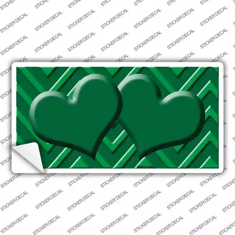 Green Light Green Heart Chevron Novelty Sticker Decal