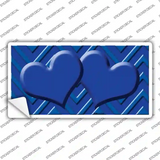 Blue Light Blue Heart Chevron Novelty Sticker Decal