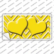 Yellow Light Yellow Heart Chevron Novelty Sticker Decal