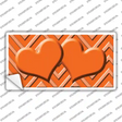 Orange Light Orange Heart Chevron Novelty Sticker Decal