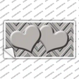 Grey Light Grey Heart Chevron Novelty Sticker Decal